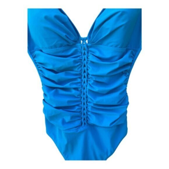 Gottex Turquoise Lace Up One-Piece Swimsuit Size 6 - Picture 5 of 8